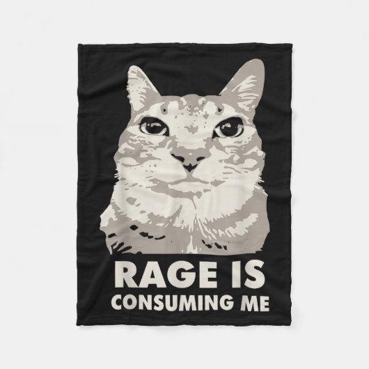 Rage verzehrt mich wütend Cat Meme Sarcasm Funny Fleecedecke (Vorderseite)