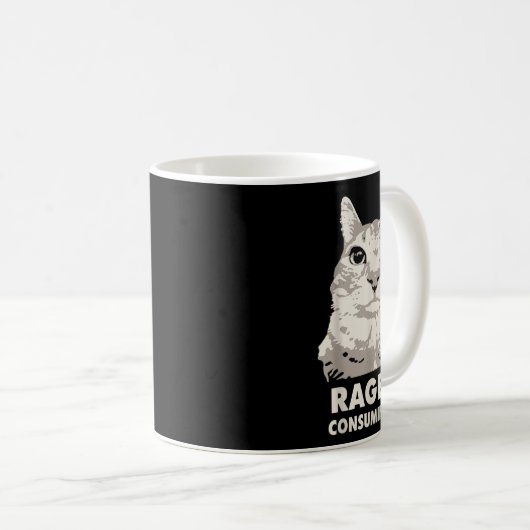 Rage verzehrt mich wütend Cat Meme Sarcasm Funny Kaffeetasse (VorderseiteRechts)