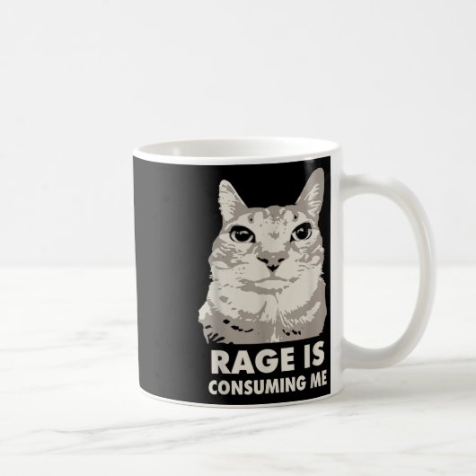 Rage verzehrt mich wütend Cat Meme Sarcasm Funny Kaffeetasse (Rechts)
