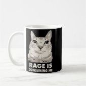Rage verzehrt mich wütend Cat Meme Sarcasm Funny Kaffeetasse (Links)
