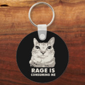 Rage verzehrt mich wütend Cat Meme Sarcasm Funny Schlüsselanhänger (Vorderseite)
