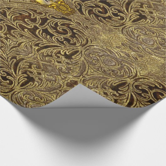 Ragenhild Elegant Gothic Monogram Baroque Geschenkpapier (Ecke)