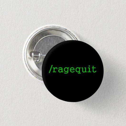 Ragequit Gamer Button (Vorne & Hinten)