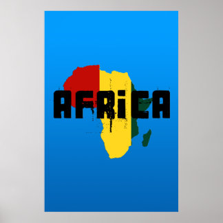 Ragga Africa Reggae Style Map of Africa Poster