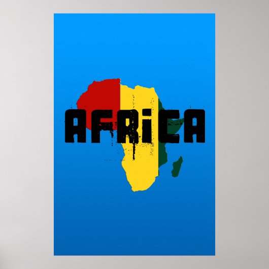 Ragga Africa Reggae Style Map of Africa Poster (Vorne)
