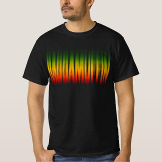Raggamuffin verschwommener Effekt Typografie Rasta T-Shirt