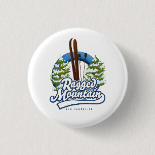 Ragged Mountain - New Hampshire-Logo Button