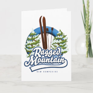 Ragged Mountain - New Hampshire-Logo Feiertagskarte