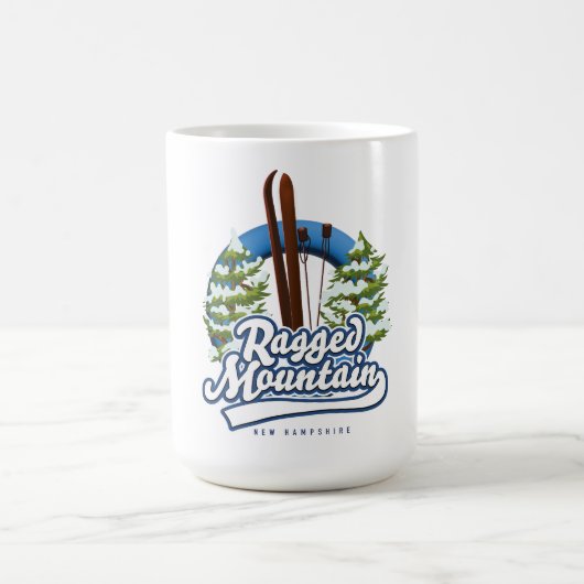 Ragged Mountain - New Hampshire-Logo Kaffeetasse (Mittel)