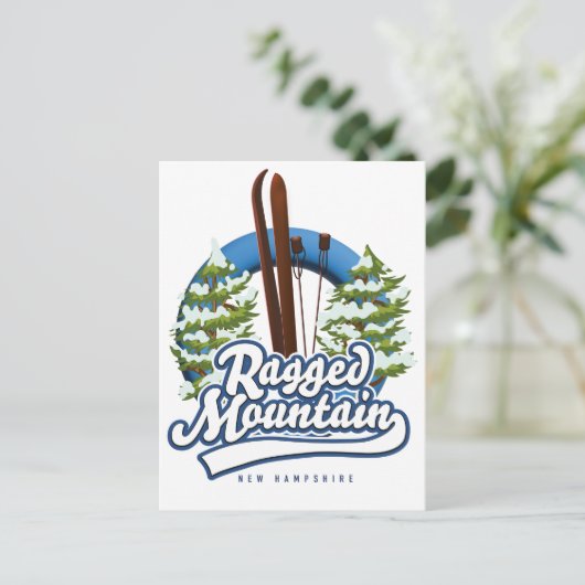Ragged Mountain - New Hampshire-Logo Postkarte (Stehend Vorderseite)