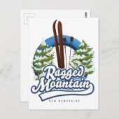Ragged Mountain - New Hampshire-Logo Postkarte (Vorne/Hinten)