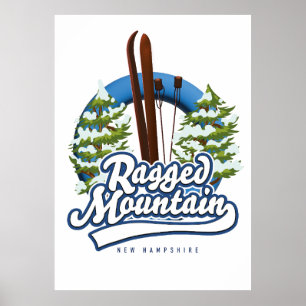 Ragged Mountain New Hampshire Skilogo Poster