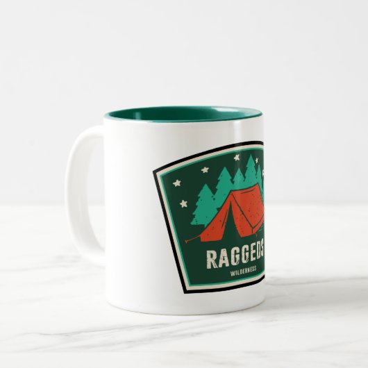 Raggeds Wilderness Colorado Camping Zweifarbige Tasse (Vorderseite Links)