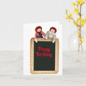 Raggedy Ann & Andy Card auf der Calkboard ermöglic Karte (Gelbe Blume)