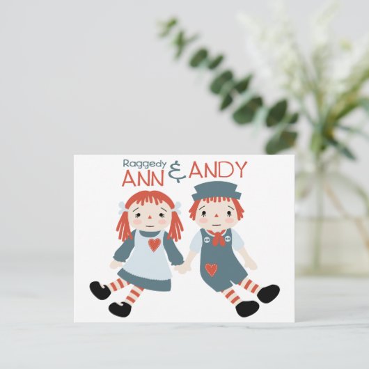 Raggedy Ann & Andy Postkarte (Stehend Vorderseite)