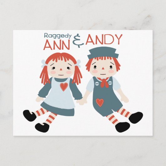 Raggedy Ann & Andy Postkarte (Vorderseite)