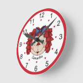 Raggedy Ann Face Personalisiert Runde Wanduhr (Winkel)