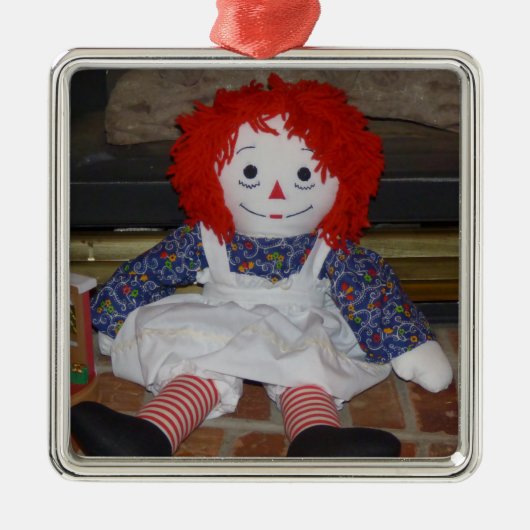 Raggedy Ann-Puppen-Verzierung Silbernes Ornament (Vorne)