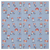 Raggedy Ann und Andy auf Dark Blue Gingham Stoff (Muster)
