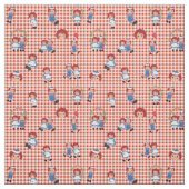 Raggedy Ann und Andy auf Red Gingham Stoff (Muster)