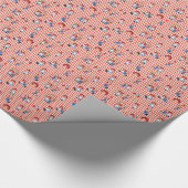 Raggedy Ann und Andy auf rotem Gingham Geschenkpapier (Ecke)