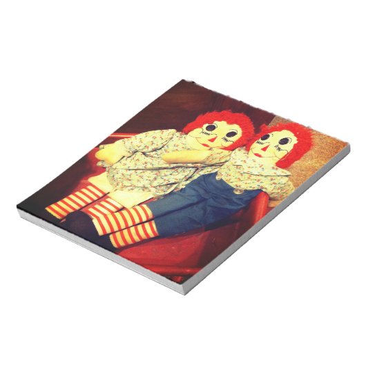 Raggedy Ann und Andy Doll Notizblock (Rotiert)