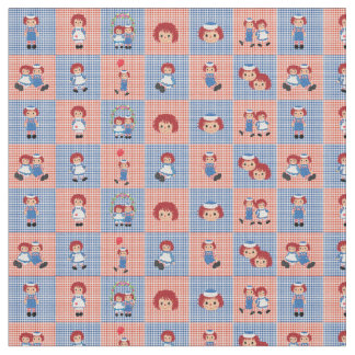 Raggedy Ann und Andy Gingham auf der Checkerboard Stoff