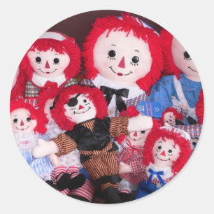 Raggedy Anne-Versammlung Runder Aufkleber