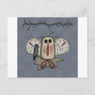 Raggedy Annie Doll mit Crow Postkarte