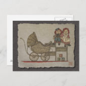 Raggedy Doll & Baby Buggy Postkarte (Vorne/Hinten)