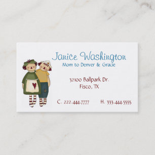 Raggedy Dolls Custom Mommy Card Telefonnummerkarte