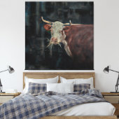 "Raggedy" The Family Cow 40" x 40" | Leinwanddruck (Insitu (Schlafzimmer))