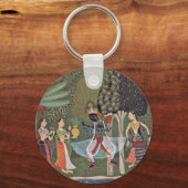 Râginâ Vasanta (Frühjahr) Krishna tanzt zur Mus Schlüsselanhänger (Vorderseite)