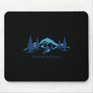 Raging Buffalo Illinois Ski Resort Skifahrer Mousepad