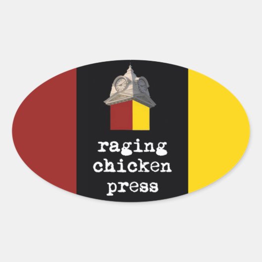 Raging Chicken Press Oval Tri-Color Aufkleber (Vorderseite)