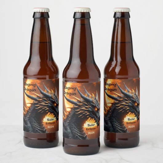Raging Dragon Solar Eclipse Anpassen Set von 6 Bierflaschenetikett (Flaschen)