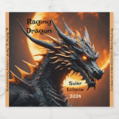 Raging Dragon Solar Eclipse Anpassen Set von 6 Bierflaschenetikett (Einzelnes Label)