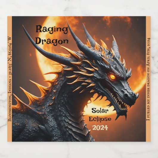 Raging Dragon Solar Eclipse Anpassen Set von 6 Bierflaschenetikett (Einzelnes Label)