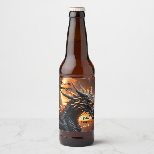 Raging Dragon Solar Eclipse Anpassen Set von 6 Bierflaschenetikett (Vorderseite)