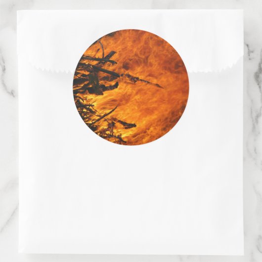 Raging Fire Runder Aufkleber (Tasche)