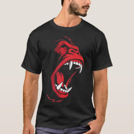 Raging Primate Head - Tribal Graphic Art T-Shirt