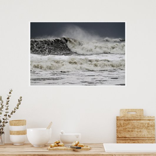 Raging Sees of Hurricane Sandy Poster (Küche)