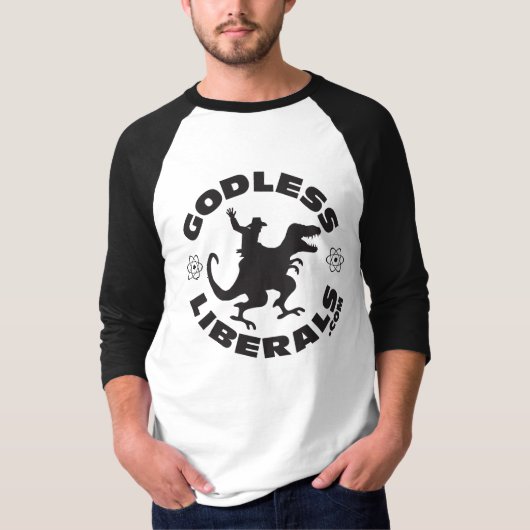 Raglan der gottlosen Liberal-der offizielle T-Shirt (Vorderseite)