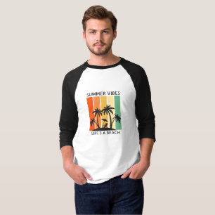 Raglan T - Shirt in farbenfrohen Retro Life's A Be