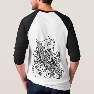 Raglan-T - Shirt koi Fische die Hülse der Männer