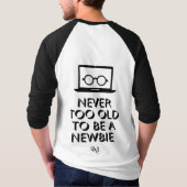 Raglan-T - Shirt : Niemals alt (schwarz) (Rückseite)