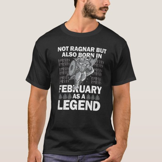 Ragnar February Legend Valhalla Viking Vater Premi T-Shirt (Vorderseite)