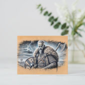 Ragnar Lodbrok in Pastel Chalk Zeichnend Postkarte (Stehend Vorderseite)