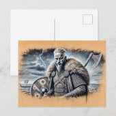 Ragnar Lodbrok in Pastel Chalk Zeichnend Postkarte (Vorne/Hinten)