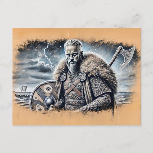 Ragnar Lodbrok in Pastel Chalk Zeichnend Postkarte (Vorderseite)